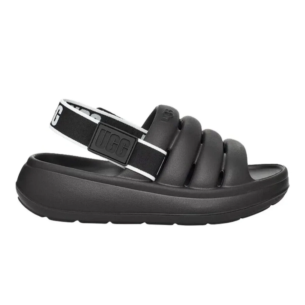 UGG‎ Toddlers Sport Yeah Sandals Black Toddler Kids Size 13 Black W/ B/W Strap